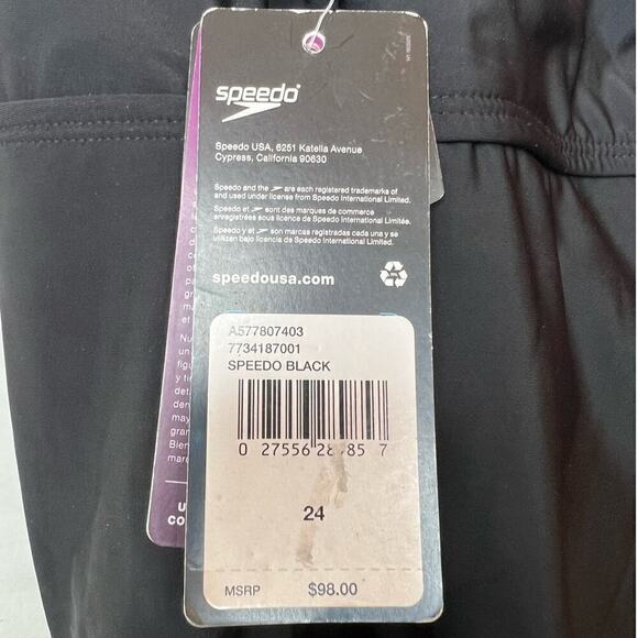 SPEEDO One Piece Bathing Suit Shaping Support in Black Women's Plus Size 24 - Picture 6 of 14